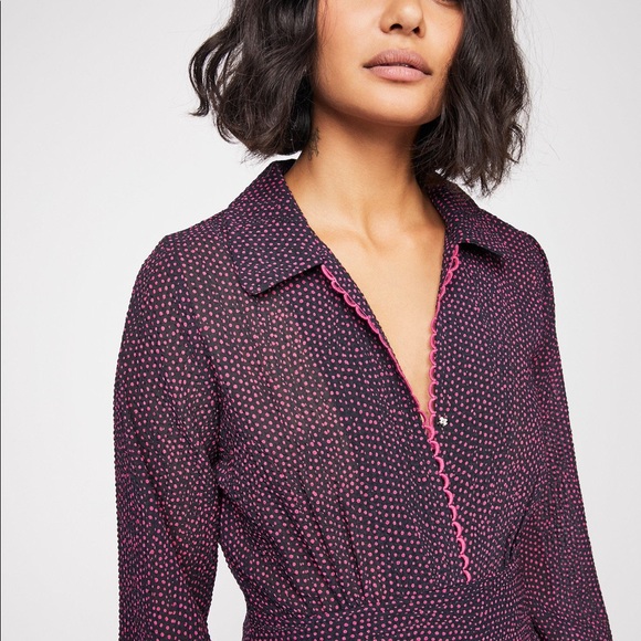 Free People Polka Dot Fiamma Maxi Dress Size M - Picture 2 of 3